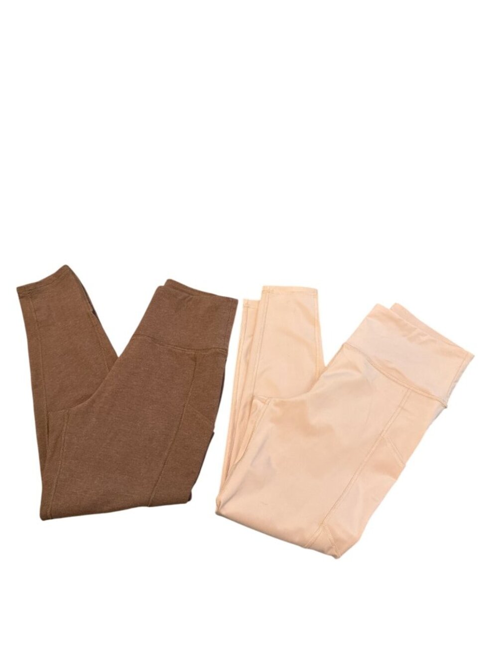 2 NWOT American Eagle Everything Pocket Leggings Size L Peach/Brown